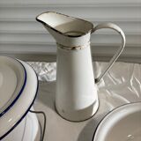 Pitcher bowl and enameled bucket