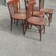 Series of 6 curved beech bistro chairs from Thonet around 1920/30