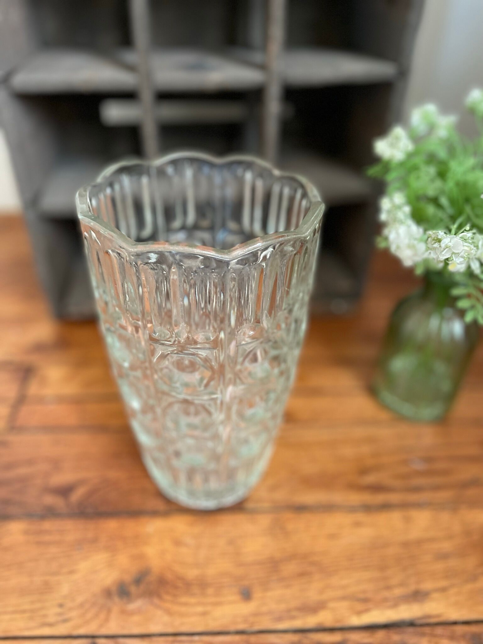 Vintage glass vase 1960 1970