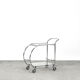 Vintage art dèco tubular steel chrome plated and glass bar cart, 1950s