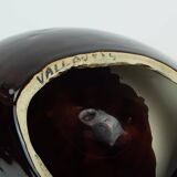 French mid century vintage ceramic bowl vallauris drip glaze organic shape