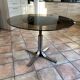 Table vintage modulable. 1970. Inox et verre. Italie.