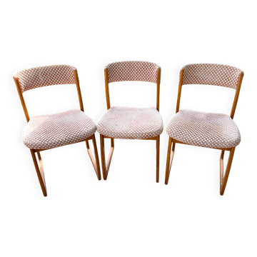 Set of 3 SELF sled chairs, designed by Baumann, 1970s.
