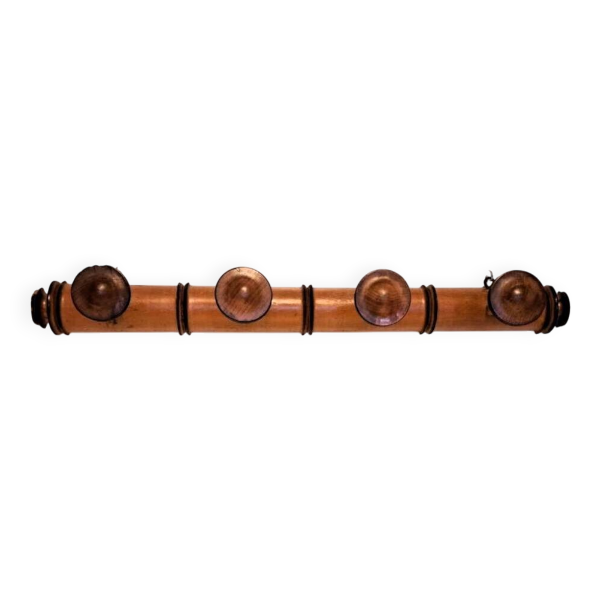 Coat rack "bamboo" with 4 old hooks.