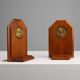 French Art Deco Bookends in Wood and Bronze, circa 1920