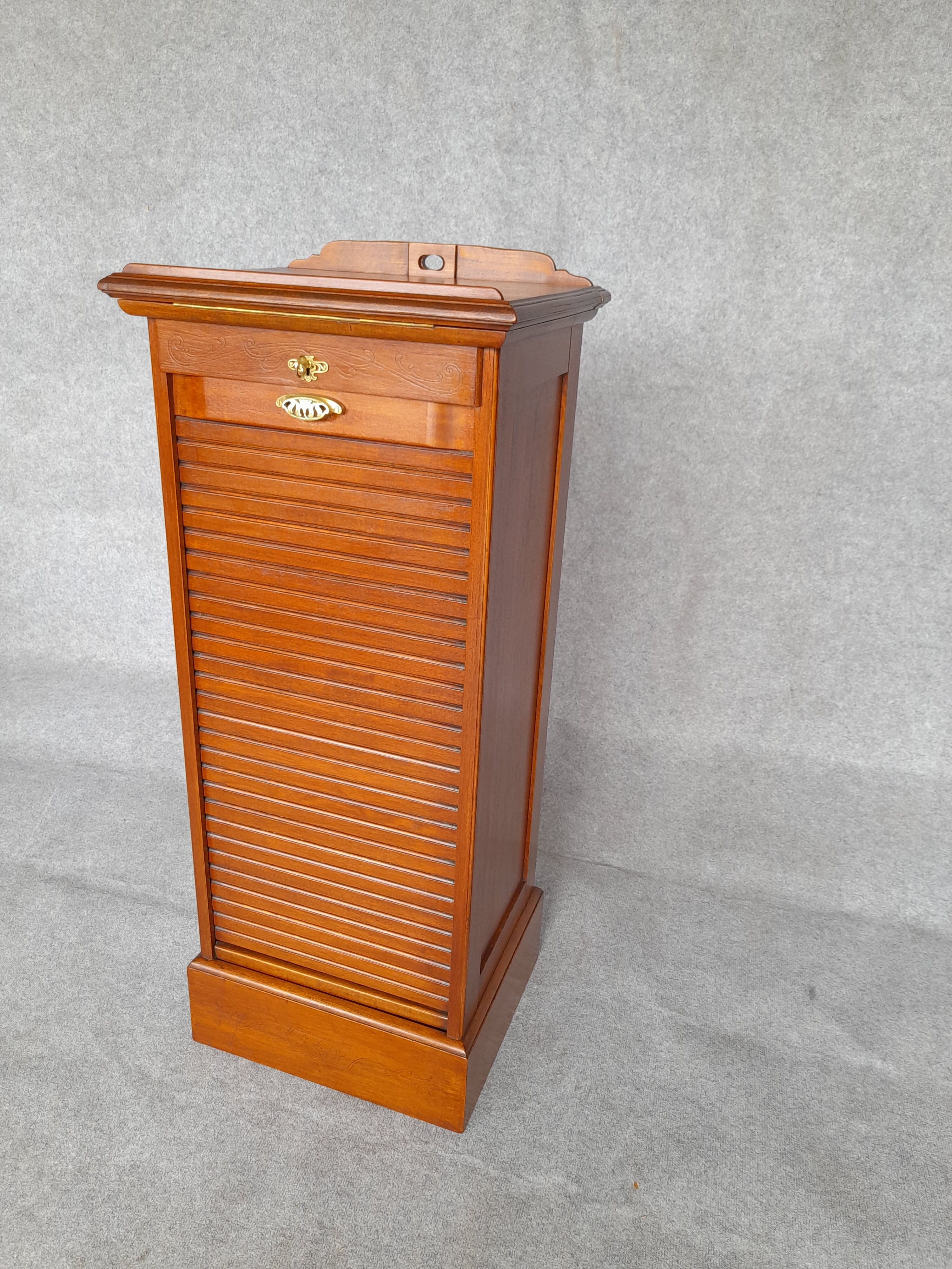 Filing cabinet with curtain and art nouveau desk