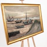 Peinture « Bateaux à la plage »
