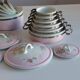 Lot of old porcelain casseroles flowers wall decoration