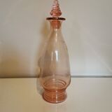 Art deco decanter in pink glass