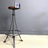 Vintage brutalist wrought iron bar stools, 1970s - set of 6