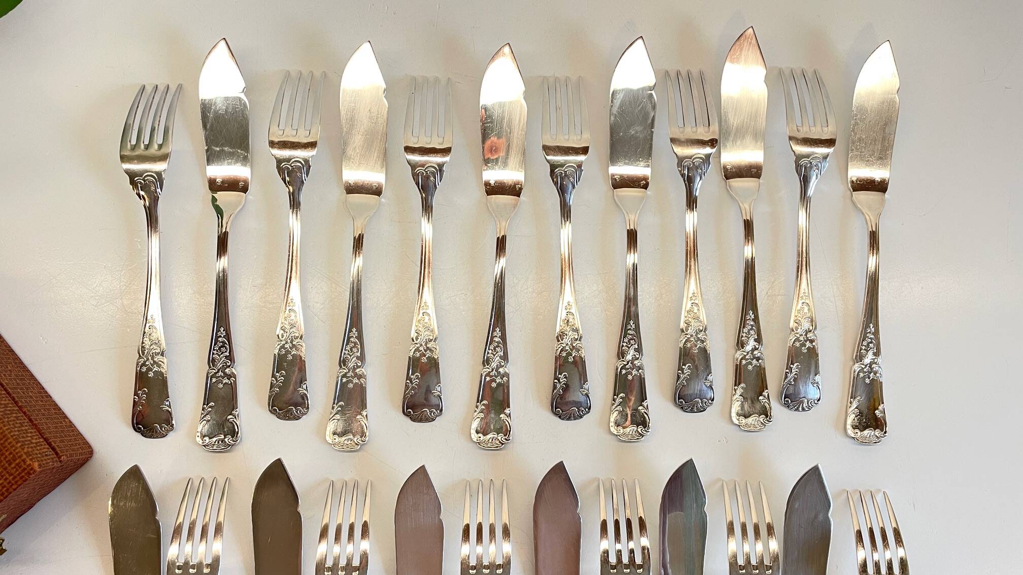 PLATIL 12 Couverts à Poisson  Métal Argenté