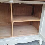 Patinated bathroom cabinet with marble 1940s