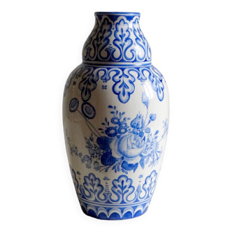 Grand vase faïence décoré main Odyv art nouveau