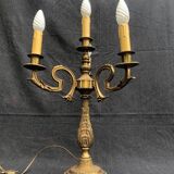 Vintage French Bronze and Brass Table Lamp: Louis XVI Style, 4-Branch C1950