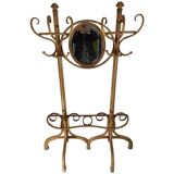 Double porte manteau miroir bois courbé par michael thonet gebrüder / freres, 1888