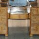 Art Deco dressing table in satin walnut with mirror, circa 1930.