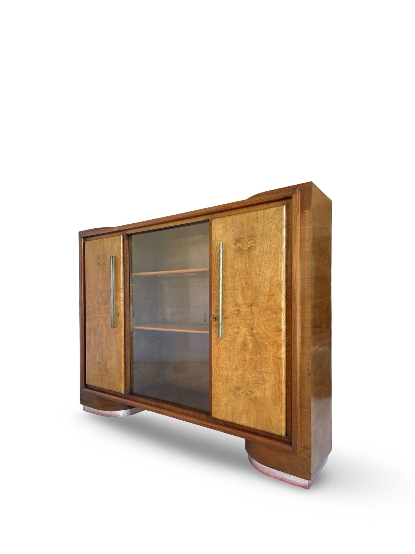 Striking Art Deco birch wood sideboard