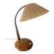 Rare table lamp Temde, teak and sisal, Switzerland, 1960s