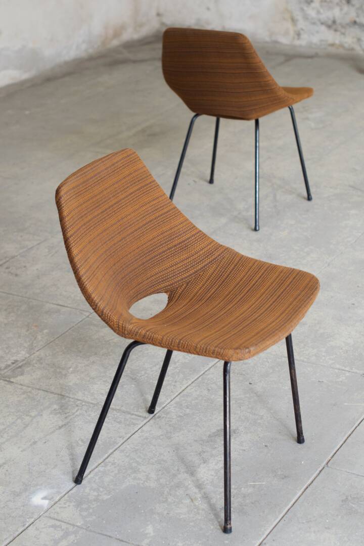 Paire de chaises "tonneau" 1965 Pierre Guariche