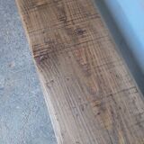 Pair of 2 patinated solid wood benches / stools