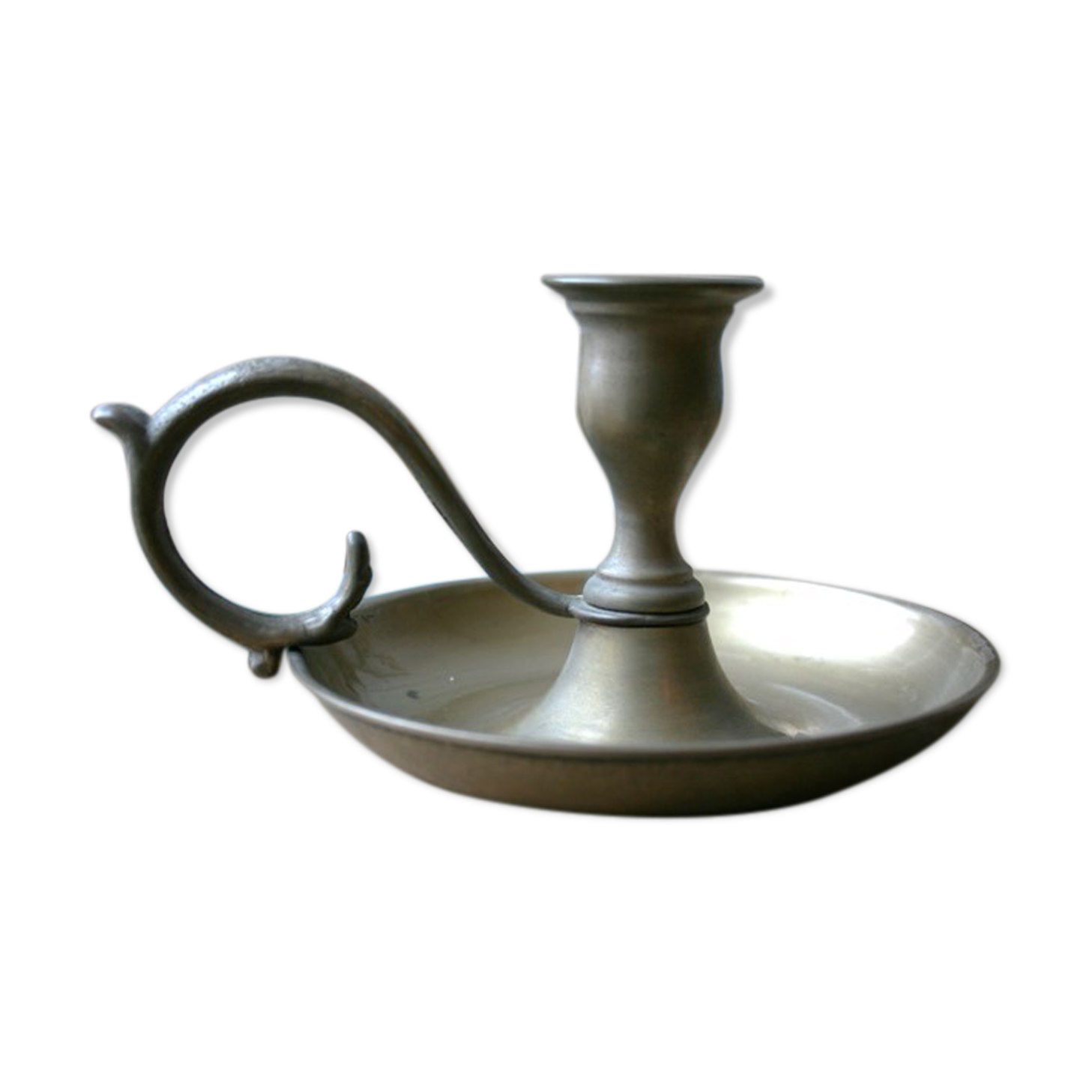 Copper hand-held candlestick