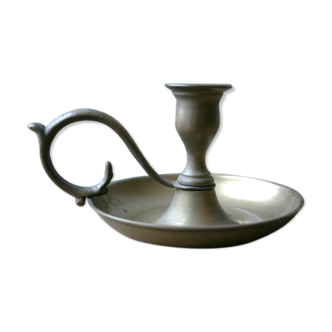 Copper hand-held candlestick