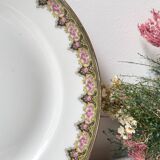 Vintage pedestal dish White porcelain with flowers Made in France