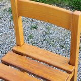 Set de 4 chaises des années 70 brutalistes en chêne