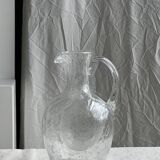 Large blown glass carafe with ice cube compartment Biot