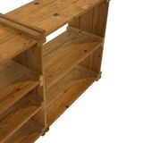 Vintage Wall shelf rack Pine wood 70s minimalist design