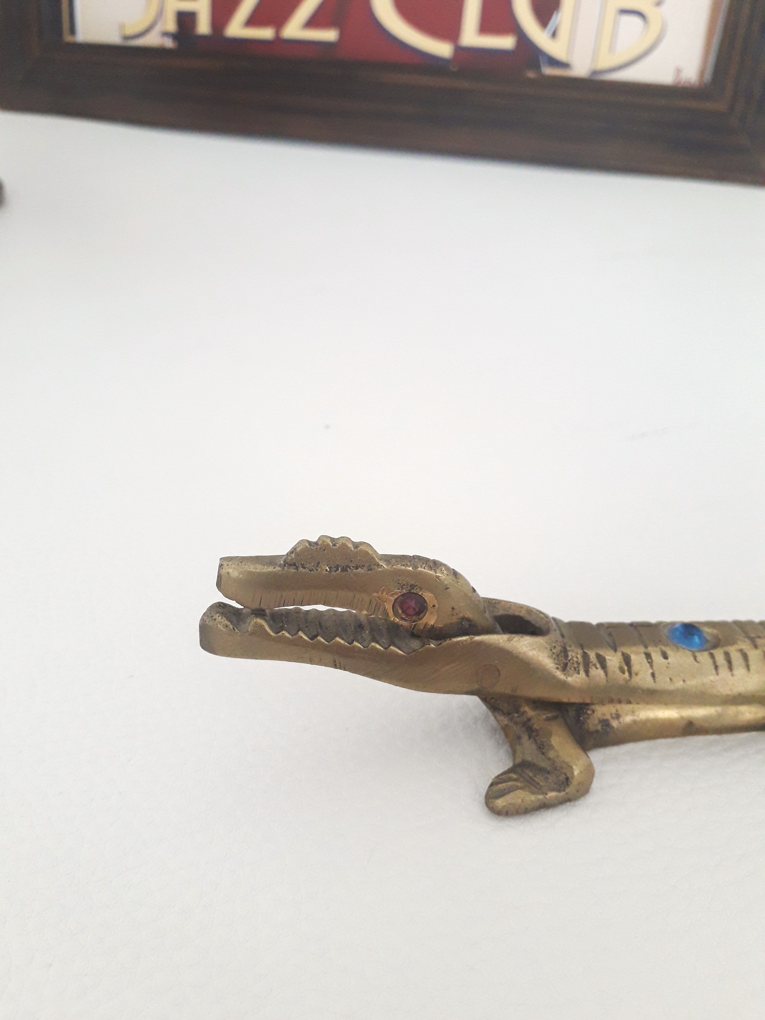 Vintage Nutcracker - Brass Crocodile - 1970
