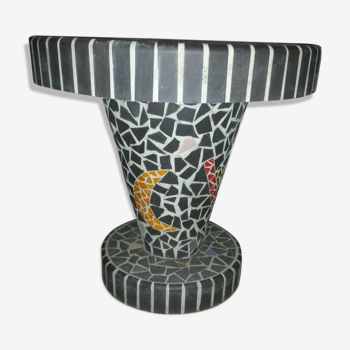 Table low pedestal 1950/70 in tiled concrete