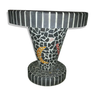 Table low pedestal 1950/70 in tiled concrete