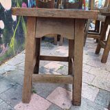 3 vintage square wooden stools