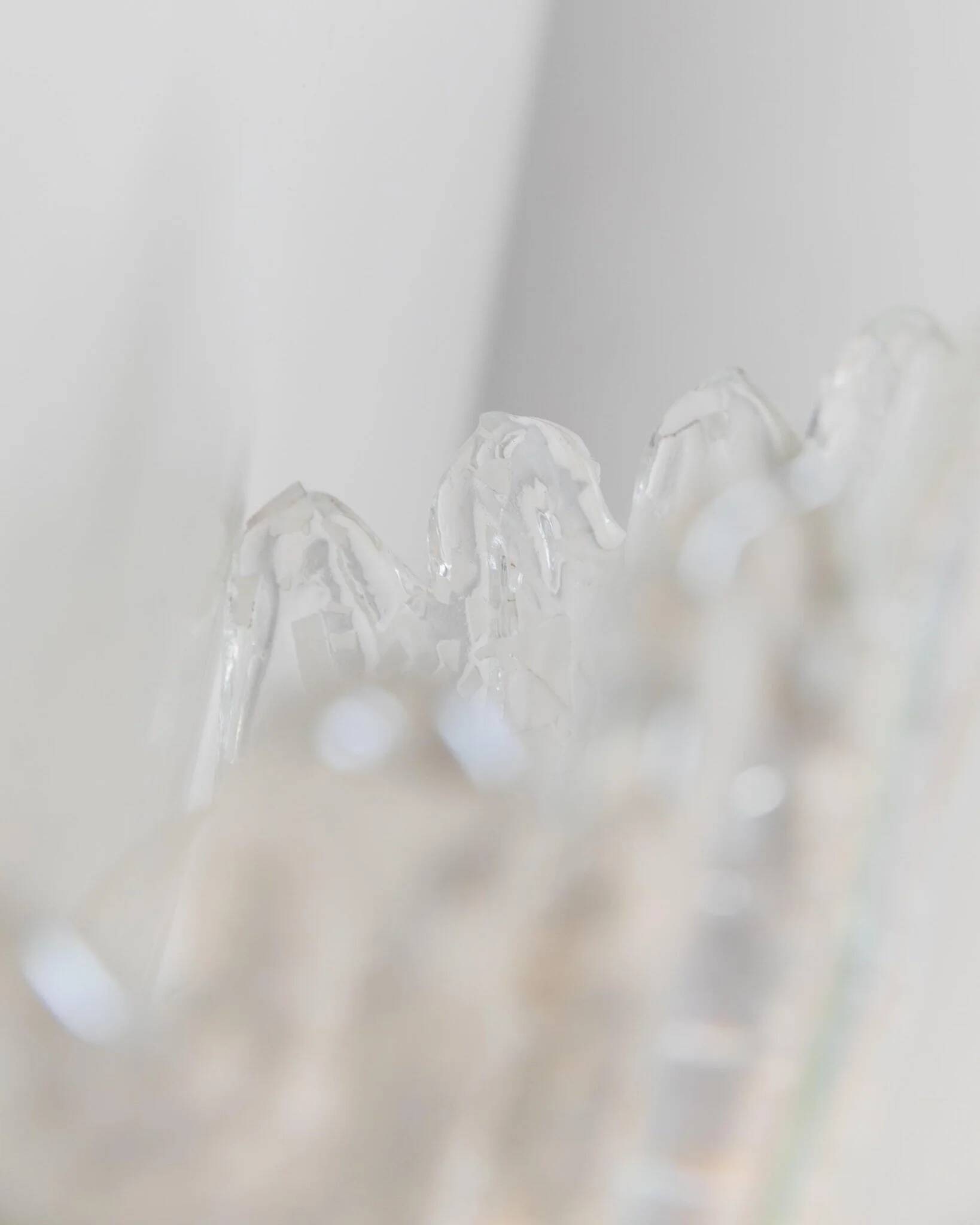 Vintage Murano Glass Shell Wall Lamp - Transparent Iridescent Glass, 1970s Italy