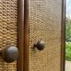 Bamboo and woven fibre shelving unit 1970