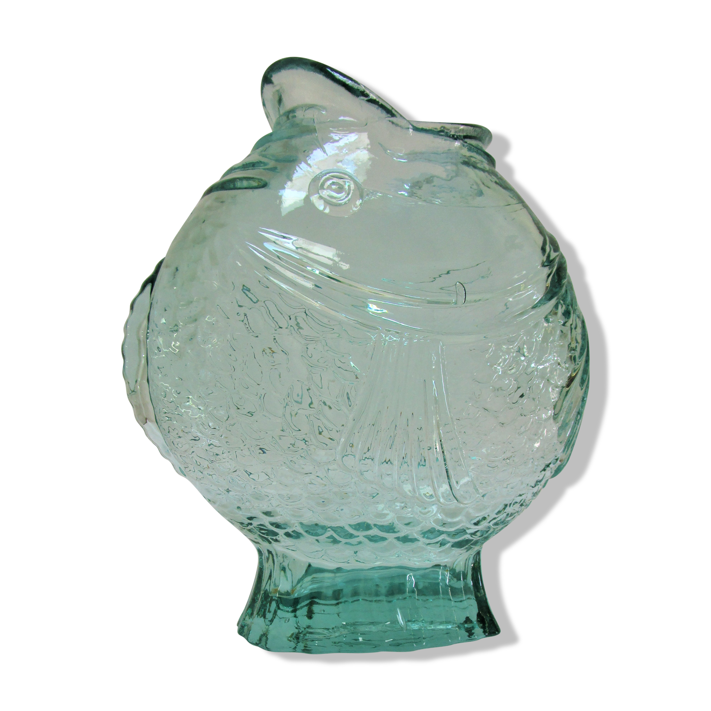 Zoomorphic vase fish glass 70s