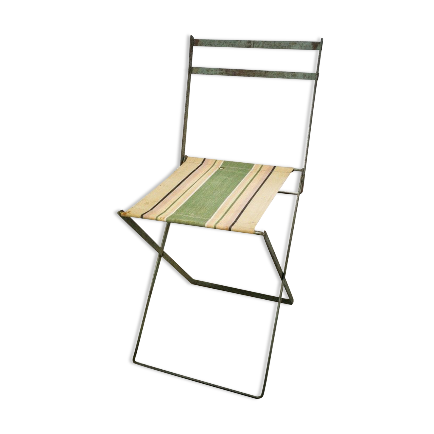 Folding chair iron and fabric
