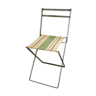 Chaise pliante fer et tissu