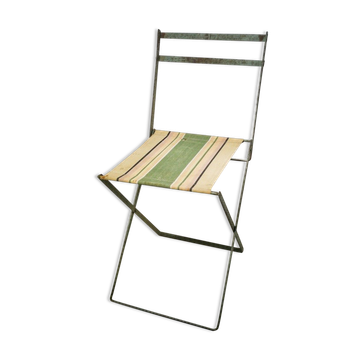 Chaise pliante fer et tissu