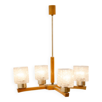 Eastern cloc Brutalist chandelier, 1970´s, Czechoslovakia