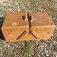 Worker seamstress box in patinated solid wood