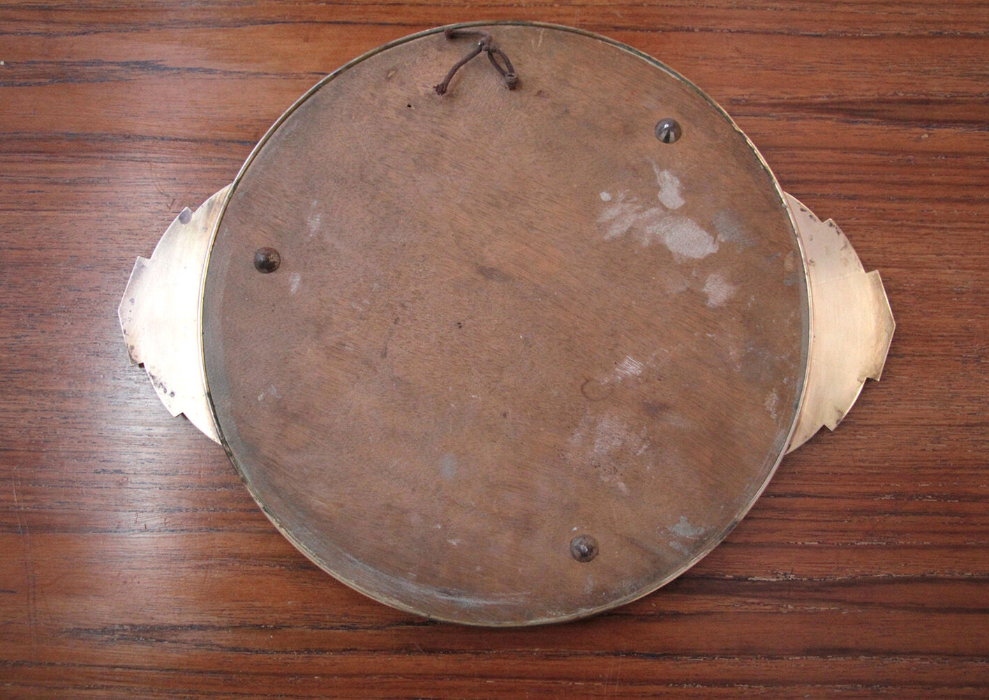 Round brass mirror 35x27cm