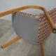 Pair of vintage wooden armchairs and harlequin fabric year 70