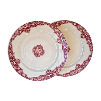 Lot de 2 assiettes terre de fer Jules Vieillard