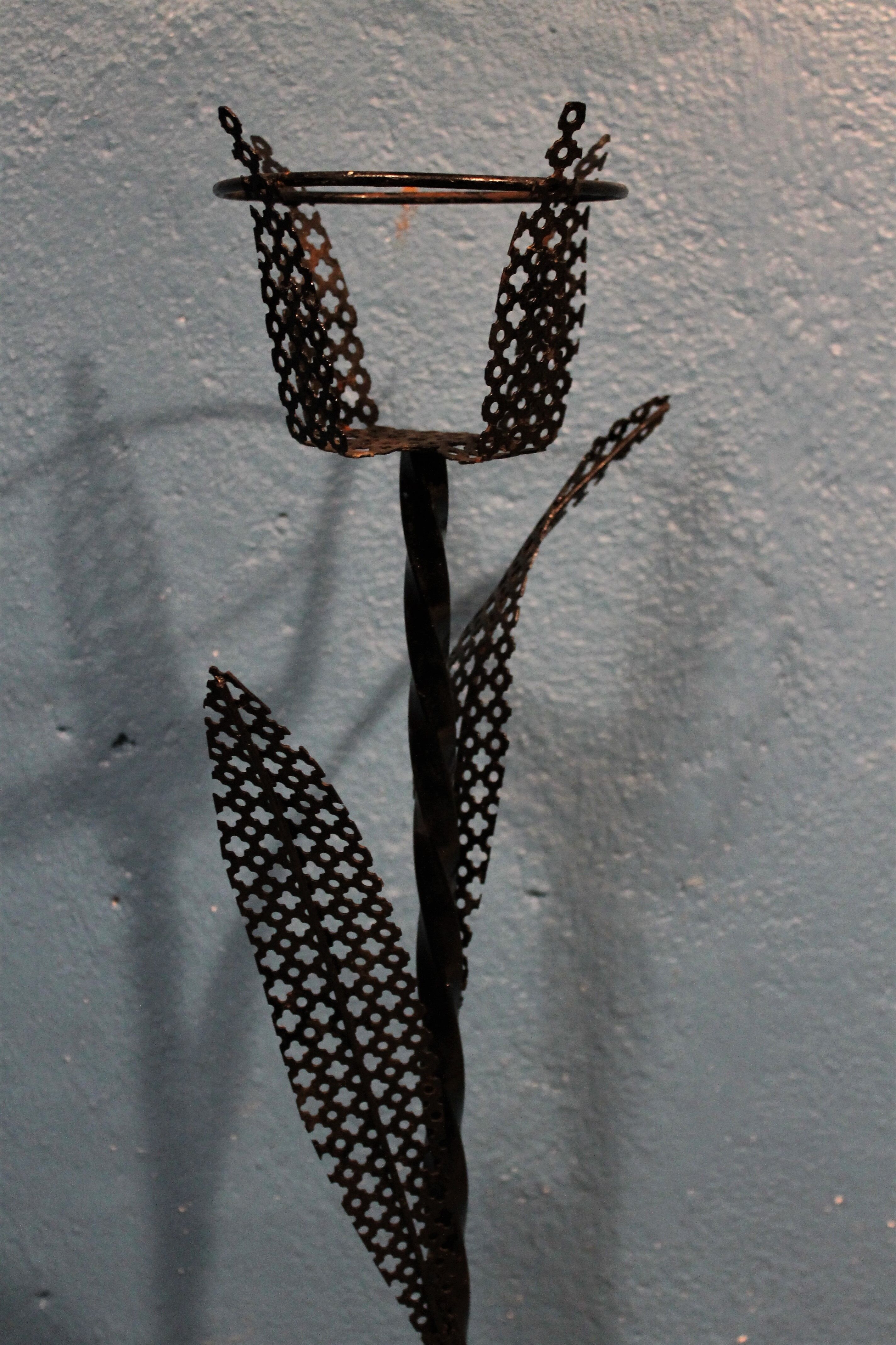Plant holder "flower" perforated metal 1950