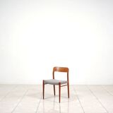 3 Niels Møller „Model 75“ teak dining chairs reupholstered