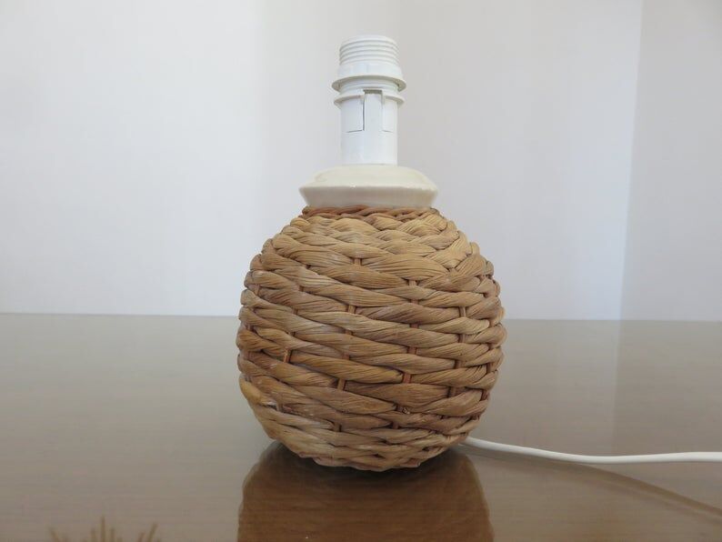 70s rope and ceramic lamp