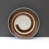 Mid-Century Modern Abstract Large Art Pottery Plate by Inger Persson