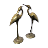Lot of 2 statues heron brass - years 60 / 70